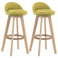 Contemporary Wood Stool Fabric Cushion in Matte Finish for Indoor