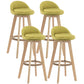Contemporary Wood Stool Fabric Cushion in Matte Finish for Indoor