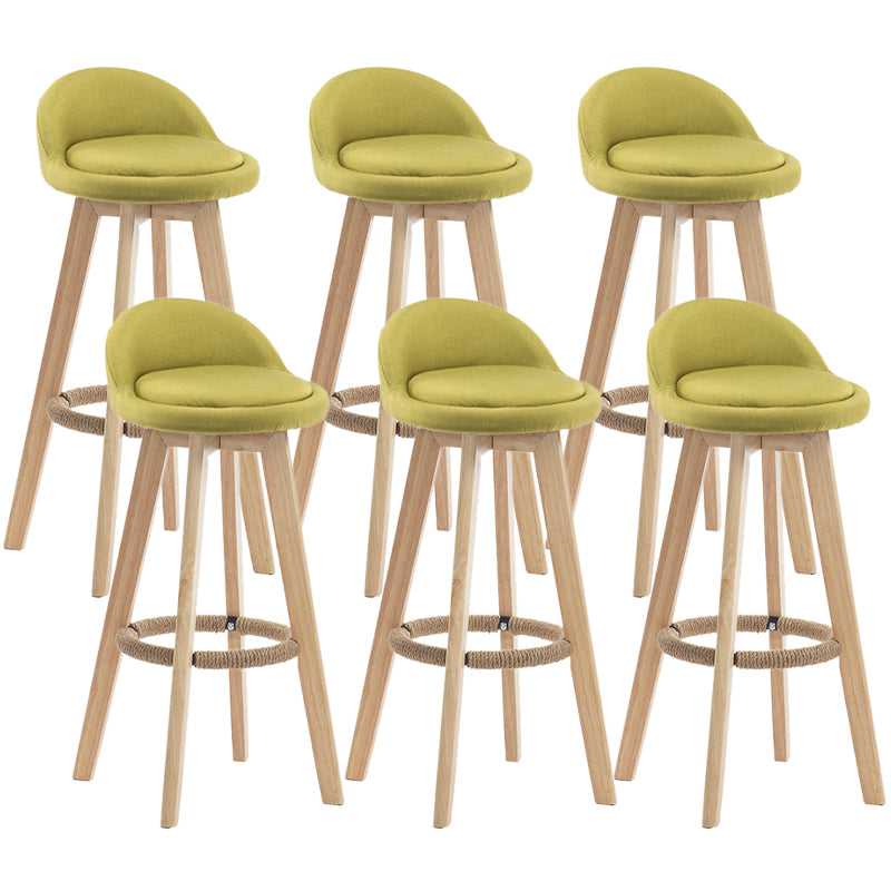 Contemporary Wood Stool Fabric Cushion in Matte Finish for Indoor