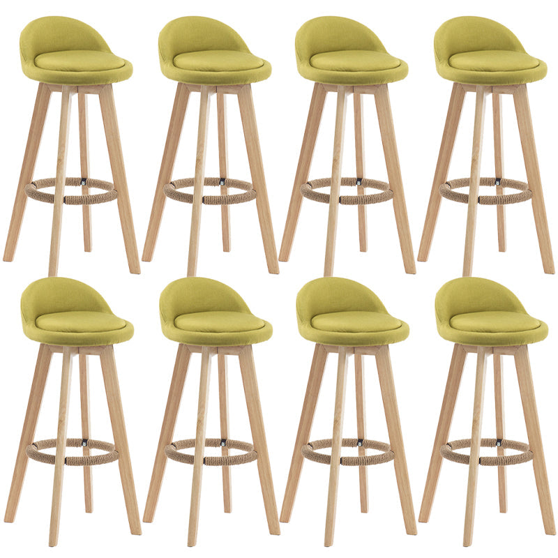 Contemporary Wood Stool Fabric Cushion in Matte Finish for Indoor
