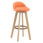 Contemporary Wood Stool Fabric Cushion in Matte Finish for Indoor