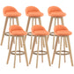 Contemporary Wood Stool Fabric Cushion in Matte Finish for Indoor