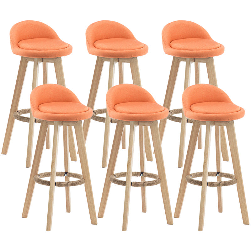 Contemporary Wood Stool Fabric Cushion in Matte Finish for Indoor