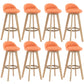 Contemporary Wood Stool Fabric Cushion in Matte Finish for Indoor