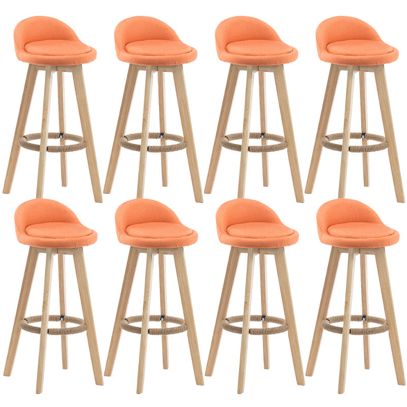 Contemporary Wood Stool Fabric Cushion in Matte Finish for Indoor