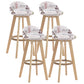 Contemporary Wood Stool Fabric Cushion in Matte Finish for Indoor