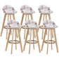 Contemporary Wood Stool Fabric Cushion in Matte Finish for Indoor