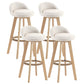 Contemporary Wood Stool Fabric Cushion in Matte Finish for Indoor