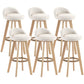 Contemporary Wood Stool Fabric Cushion in Matte Finish for Indoor