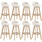 Contemporary Wood Stool Fabric Cushion in Matte Finish for Indoor