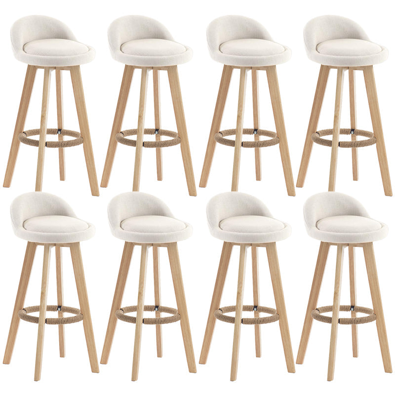 Contemporary Wood Stool Fabric Cushion in Matte Finish for Indoor