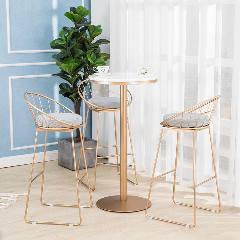 Glam 1/2/3 Pieces Sintered Stone Bar Table Set Round Counter Set for Home Use 4 Pieces: Table, 3 Stools Clearhalo 'Bar Furniture' 'furn' 'furn_home_bar_bar_sets' 'Furniture' 'Home Bars & Bar Sets' 'home_bar_bar_sets' 'Kitchen & Dining Furniture' 5739025