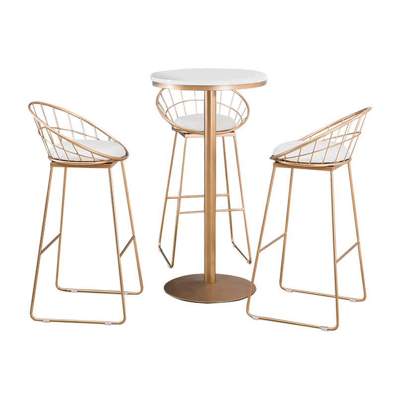 Glam 1/2/3 Pieces Sintered Stone Bar Table Set Round Counter Set for Home Use Clearhalo 'Bar Furniture' 'furn' 'furn_home_bar_bar_sets' 'Furniture' 'Home Bars & Bar Sets' 'home_bar_bar_sets' 'Kitchen & Dining Furniture' 5739031