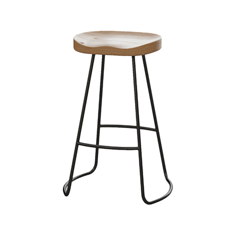 1/6/11 Pieces Modern Rectangular Pub Table Set Wooden Counter Table with Backless Stools Black 30"H Stool (Single) Clearhalo 'Bar Furniture' 'furn' 'furn_home_bar_bar_sets' 'Furniture' 'Home Bars & Bar Sets' 'home_bar_bar_sets' 'Kitchen & Dining Furniture' 5739063