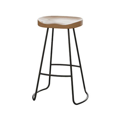 1/6/11 Pieces Modern Rectangular Pub Table Set Wooden Counter Table with Backless Stools Black 30"H Stool (Single) Clearhalo 'Bar Furniture' 'furn' 'furn_home_bar_bar_sets' 'Furniture' 'Home Bars & Bar Sets' 'home_bar_bar_sets' 'Kitchen & Dining Furniture' 5739063