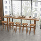 1/6/11 Pieces Modern Rectangular Pub Table Set Wooden Counter Table with Backless Stools 6 Pieces: Table, 5 Wood Stools Clearhalo 'Bar Furniture' 'furn' 'furn_home_bar_bar_sets' 'Furniture' 'Home Bars & Bar Sets' 'home_bar_bar_sets' 'Kitchen & Dining Furniture' 5739067