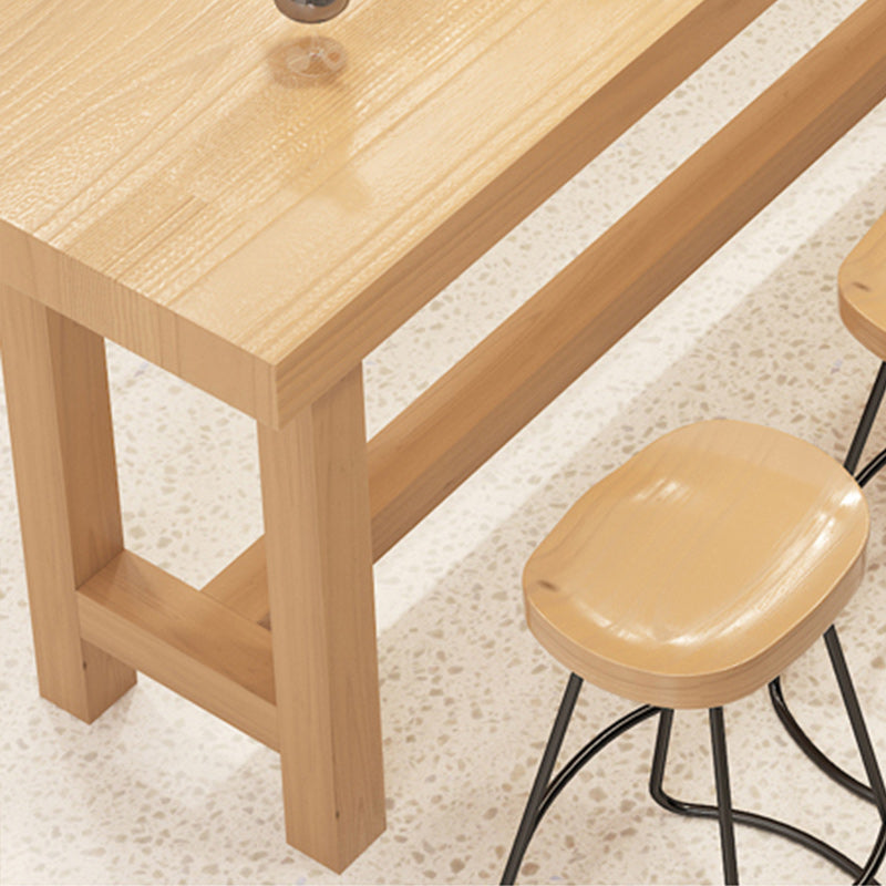 1/6/11 Pieces Modern Rectangular Pub Table Set Wooden Counter Table with Backless Stools Clearhalo 'Bar Furniture' 'furn' 'furn_home_bar_bar_sets' 'Furniture' 'Home Bars & Bar Sets' 'home_bar_bar_sets' 'Kitchen & Dining Furniture' 5739072