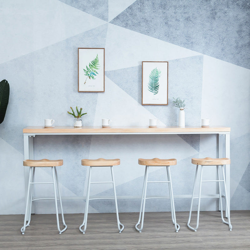 Juego de mesa de pub rectangular moderna de 1/5 piezas, mesa de mostrador de madera con taburetes altos