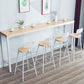 Juego de mesa de pub rectangular moderna de 1/5 piezas, mesa de mostrador de madera con taburetes altos