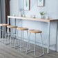 Juego de mesa de pub rectangular moderna de 1/5 piezas, mesa de mostrador de madera con taburetes altos
