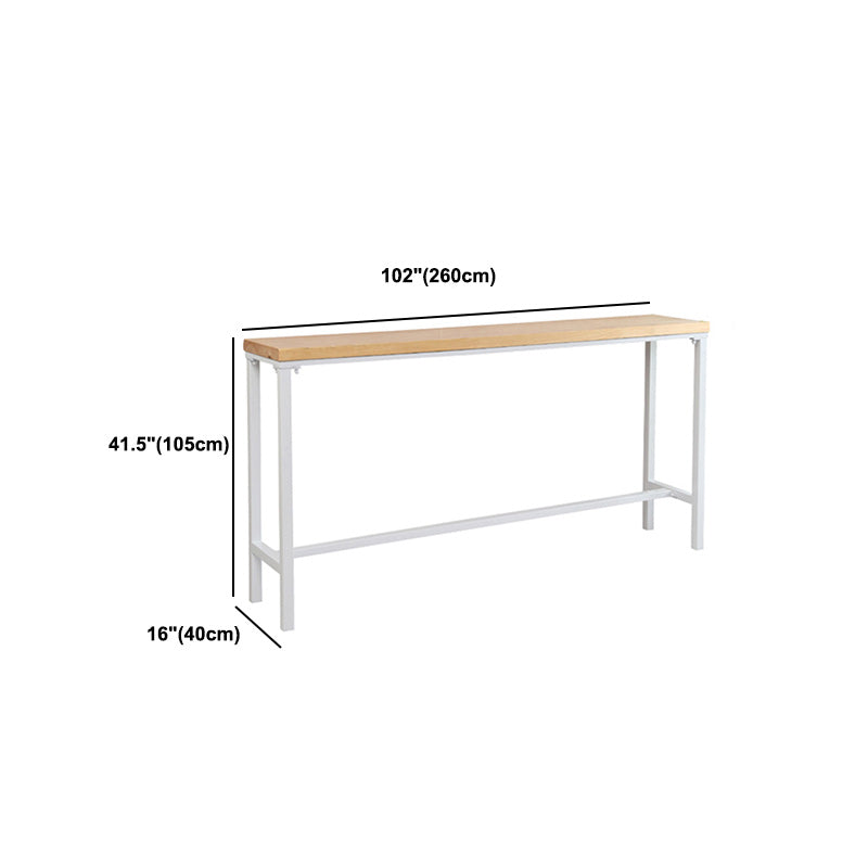 Juego de mesa de pub rectangular moderna de 1/5 piezas, mesa de mostrador de madera con taburetes altos