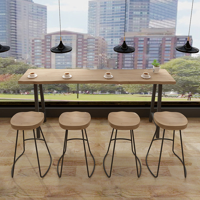 Juego de mesa de Pub rectangular moderno, mesa de mostrador de madera de 1/5 piezas con taburetes altos