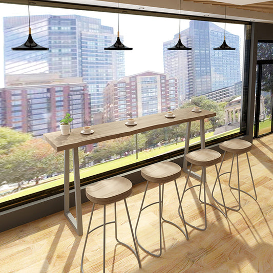 Moderner Rechteck Pub Tisch Set 1/5 Stücke Holzzähler mit hohen Stühlen