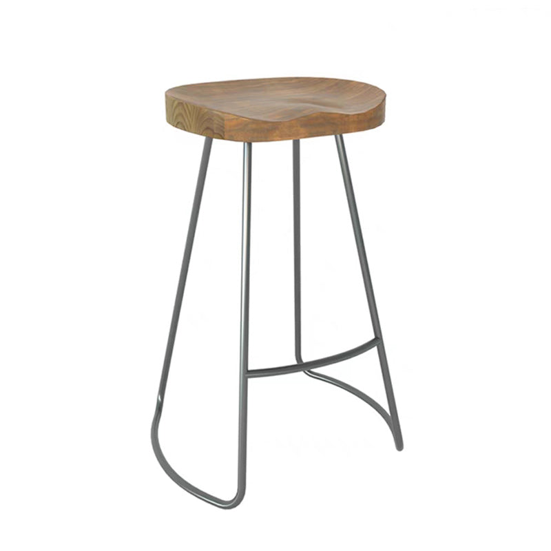 Modern Rectangle Pub Table Set 1/5 Pieces Wooden Counter Table with Backless Stools Wood 30"H Stool (Single) Clearhalo 'Bar Furniture' 'furn' 'furn_home_bar_bar_sets' 'Furniture' 'Home Bars & Bar Sets' 'home_bar_bar_sets' 'Kitchen & Dining Furniture' 5739150