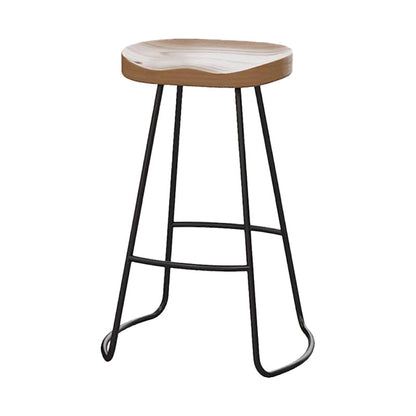 Modern Rectangular Pub Table Set 1/5/7 Pieces Wooden Counter Table with Backless Stools Wood 30"H Stool (Single) Clearhalo 'Bar Furniture' 'furn' 'furn_home_bar_bar_sets' 'Furniture' 'Home Bars & Bar Sets' 'home_bar_bar_sets' 'Kitchen & Dining Furniture' 5739187