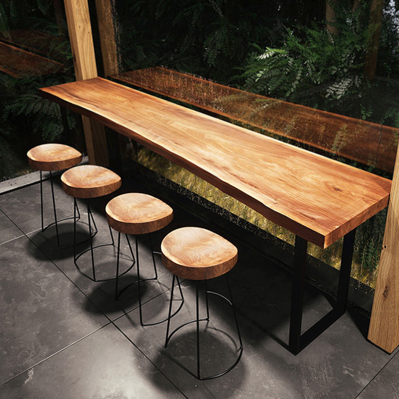 Modern Rectangular Pub Table Set 1/5/7 Pieces Wooden Counter Table with Backless Stools 5 Pieces: Table, 4 Stools Clearhalo 'Bar Furniture' 'furn' 'furn_home_bar_bar_sets' 'Furniture' 'Home Bars & Bar Sets' 'home_bar_bar_sets' 'Kitchen & Dining Furniture' 5739190