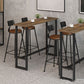 Juego de mesa de pub moderno de 1/2/4 piezas, mesa de mostrador de madera rectangular con taburetes