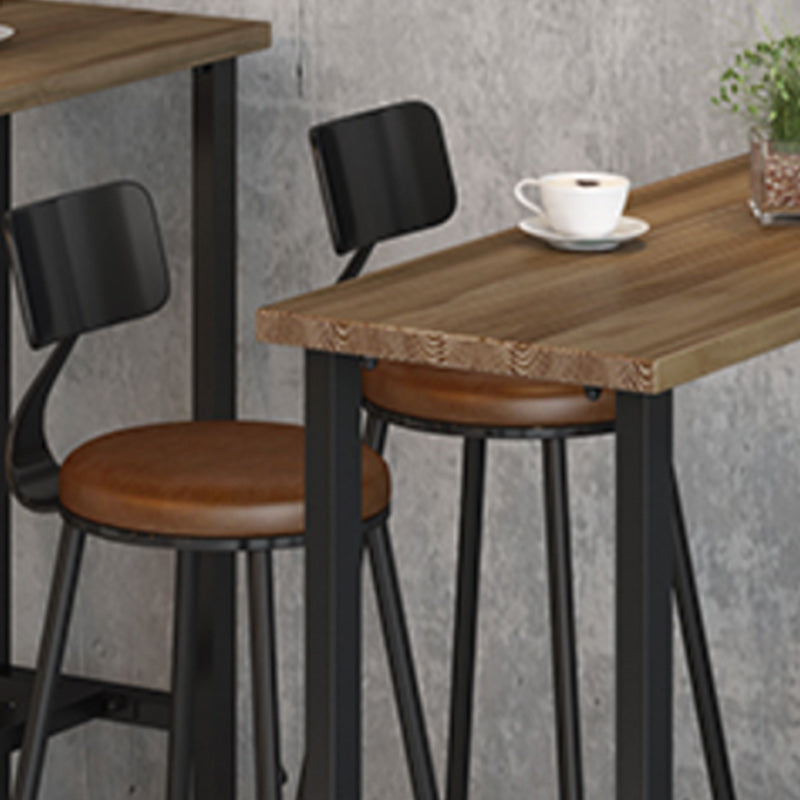 Juego de mesa de pub moderno de 1/2/4 piezas, mesa de mostrador de madera rectangular con taburetes