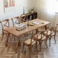 Ensemble de salle à manger moderne 1/2/5/7 pièces, ensemble de dinette à double piédestal en bois massif