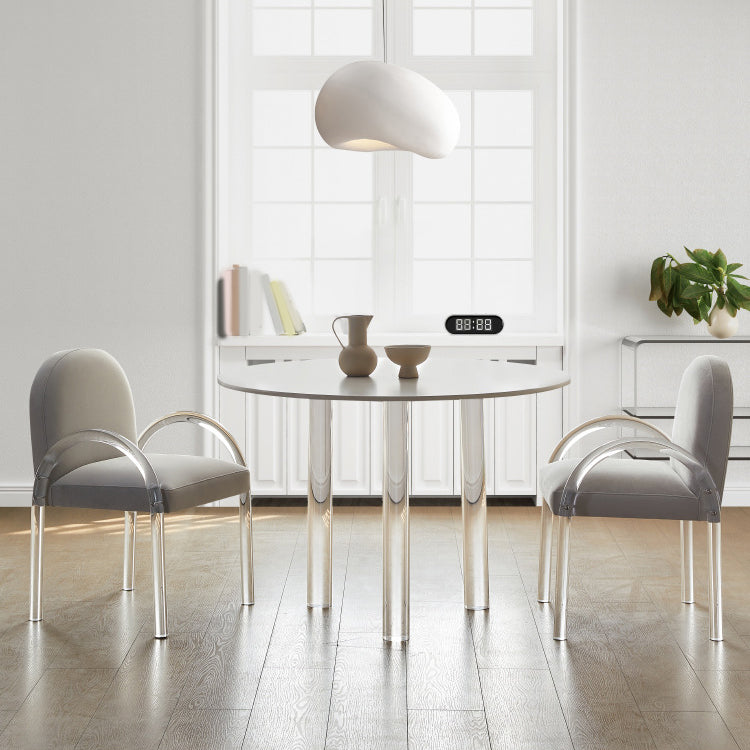 Acryl poten eetmeubelset 1/2/3/4 stuks ronde tafel met gestoffeerde stoelen