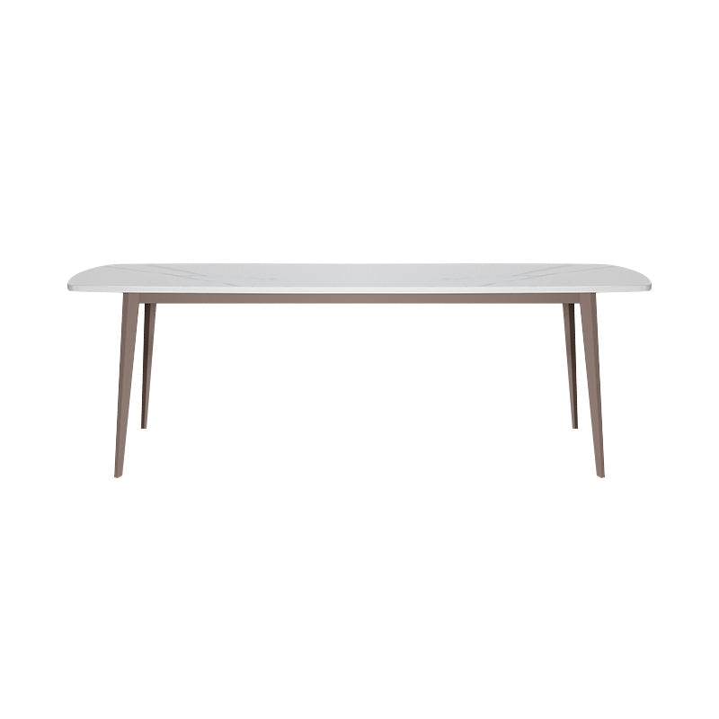 デザイナーダイニングセット1/2/4/5/7ピースストーンとメタルダイネットセットホワイト