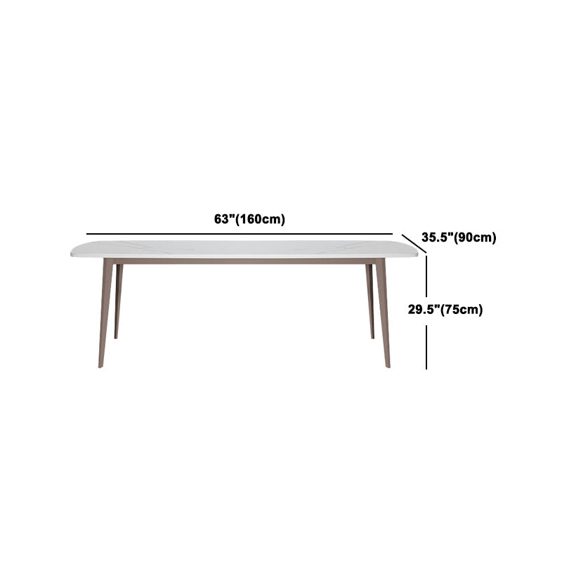 デザイナーダイニングセット1/2/4/5/7ピースストーンとメタルダイネットセットホワイト