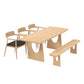 Solid Wood Dining Set 1/2/4/5/7 Pcs Double Pedestal Table with Bench and Chairs 5 Pieces: Table, 3 Chairs, 1 Bench Clearhalo 'Dining Room Sets' 'Dining Tables & Seating' 'dining_room_set' 'furn' 'furn_dining_room_set' 'Furniture' 'Kitchen & Dining Furniture' 5739359