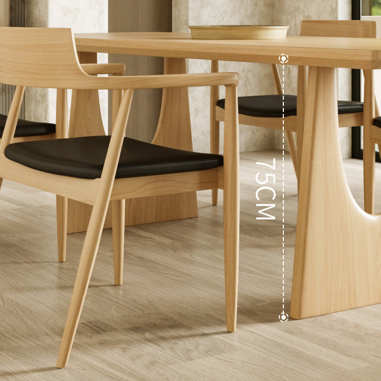 Solid Wood Dining Set 1/2/4/5/7 Pcs Double Pedestal Table with Bench and Chairs Clearhalo 'Dining Room Sets' 'Dining Tables & Seating' 'dining_room_set' 'furn' 'furn_dining_room_set' 'Furniture' 'Kitchen & Dining Furniture' 5739368