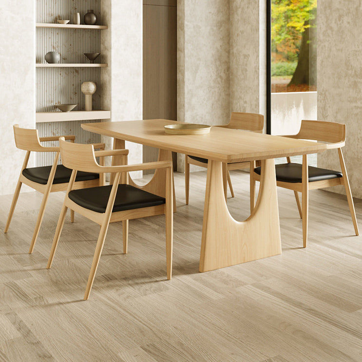 Solid Wood Dining Set 1/2/4/5/7 Pcs Double Pedestal Table with Bench and Chairs Clearhalo 'Dining Room Sets' 'Dining Tables & Seating' 'dining_room_set' 'furn' 'furn_dining_room_set' 'Furniture' 'Kitchen & Dining Furniture' 5739371
