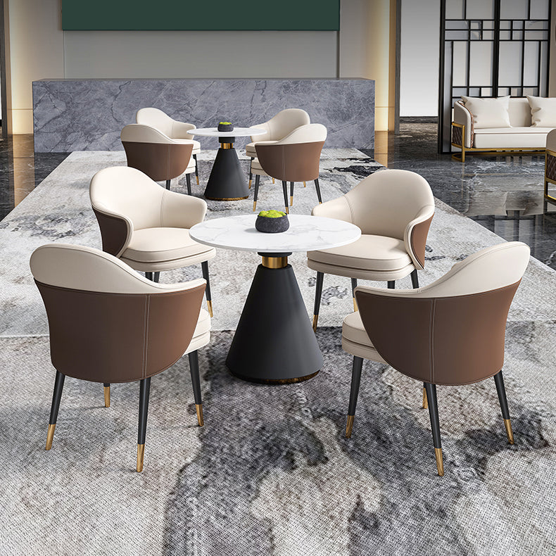 Set da pranzo rotondo piedistallo 1/4/5 pezzi Top Dinette moderno set in bianco