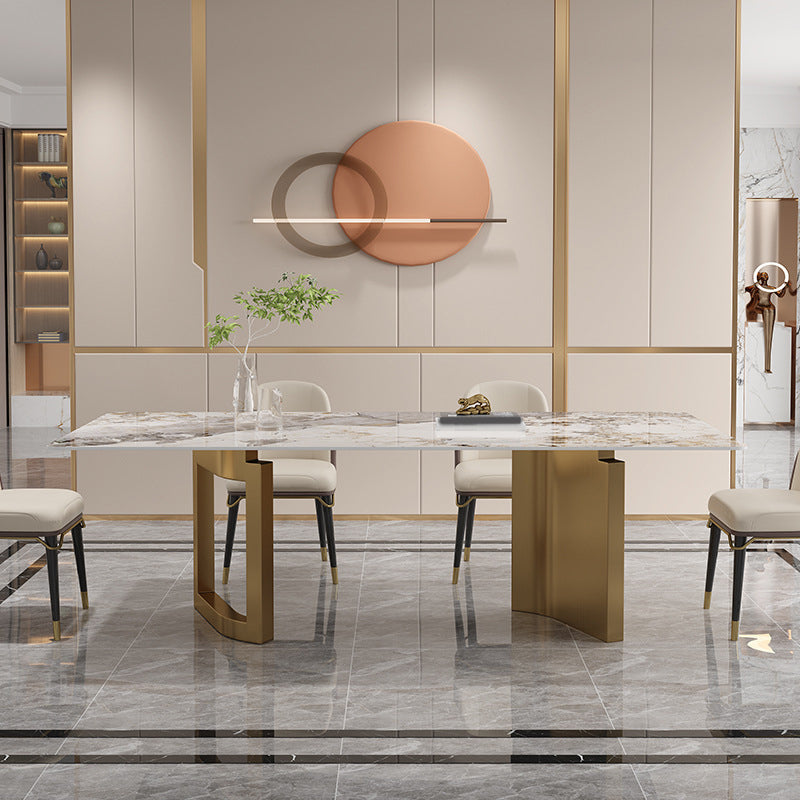 Luxe eettafelset van gesinterd steen, rechthoekig, 1/4/5/6-delig, eettafelset