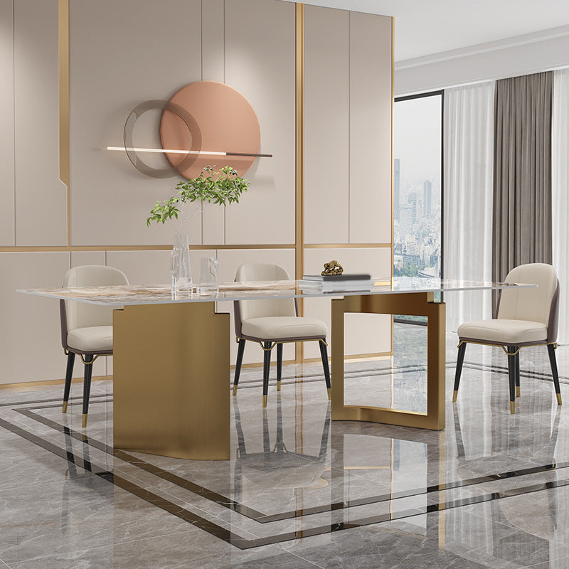 Luxe eettafelset van gesinterd steen, rechthoekig, 1/4/5/6-delig, eettafelset