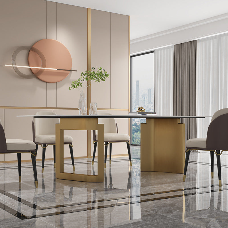 Luxurious sintered Stone Top Cining Set Rectangular 1/4/5/6 Piezas Juego de mesa de comedor