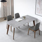 Modern Sintered Stone Top Dining Set Rectangle 1/3/4/5 Pieces Wooden Dining Room Table Set 4 Pieces: Table, 3 Chairs Clearhalo 'Dining Room Sets' 'Dining Tables & Seating' 'dining_room_set' 'furn' 'furn_dining_room_set' 'Furniture' 'Kitchen & Dining Furniture' 5739458