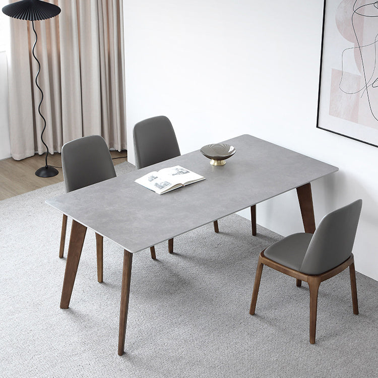 Modern Sintered Stone Top Dining Set Rectangle 1/3/4/5 Pieces Wooden Dining Room Table Set 4 Pieces: Table, 3 Chairs Clearhalo 'Dining Room Sets' 'Dining Tables & Seating' 'dining_room_set' 'furn' 'furn_dining_room_set' 'Furniture' 'Kitchen & Dining Furniture' 5739458