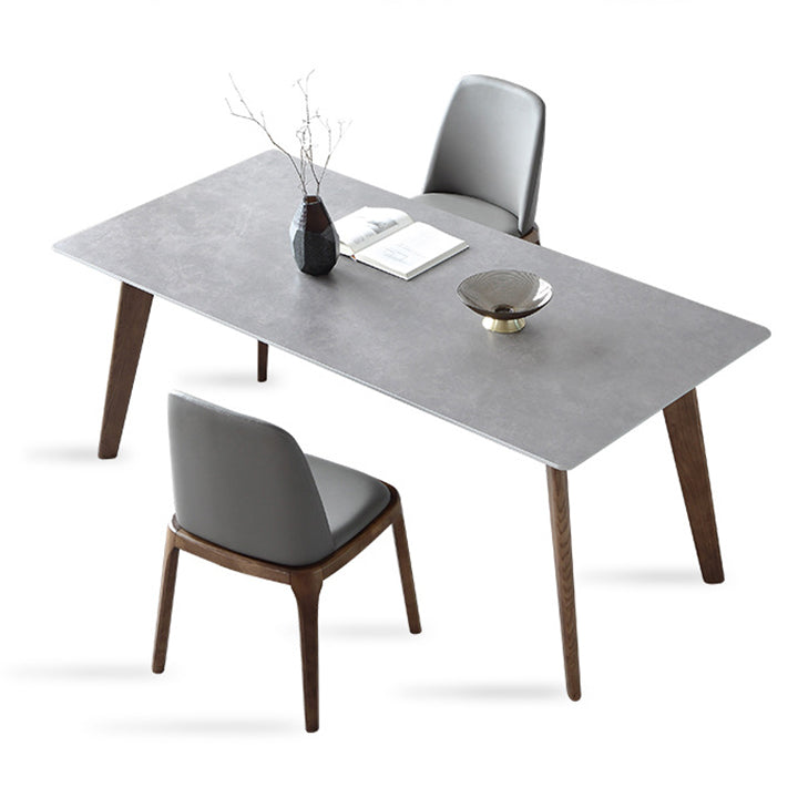 Modern Sintered Stone Top Dining Set Rectangle 1/3/4/5 Pieces Wooden Dining Room Table Set 3 Pieces: Table, 2 Chairs Clearhalo 'Dining Room Sets' 'Dining Tables & Seating' 'dining_room_set' 'furn' 'furn_dining_room_set' 'Furniture' 'Kitchen & Dining Furniture' 5739459