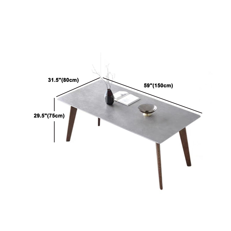 Modern Sintered Stone Top Dining Set Rectangle 1/3/4/5 Pieces Wooden Dining Room Table Set Clearhalo 'Dining Room Sets' 'Dining Tables & Seating' 'dining_room_set' 'furn' 'furn_dining_room_set' 'Furniture' 'Kitchen & Dining Furniture' 5739473