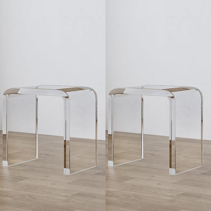 Modern Dining Room Set 1/2/5 Pcs Solid Wood Top Table with Acrylic Chairs 2 Clear Stools Clearhalo 'Dining Room Sets' 'Dining Tables & Seating' 'dining_room_set' 'furn' 'furn_dining_room_set' 'Furniture' 'Kitchen & Dining Furniture' 5739498