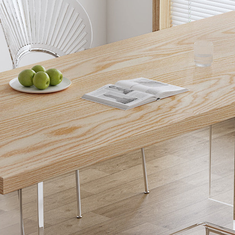 Modern Dining Room Set 1/2/5 Pcs Solid Wood Top Table with Acrylic Chairs Clearhalo 'Dining Room Sets' 'Dining Tables & Seating' 'dining_room_set' 'furn' 'furn_dining_room_set' 'Furniture' 'Kitchen & Dining Furniture' 5739506