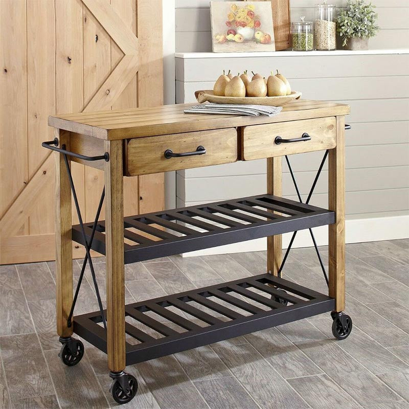 Carrello da cucina rotolante contemporaneo metallo rettangolare cucina carrello con asciugamano